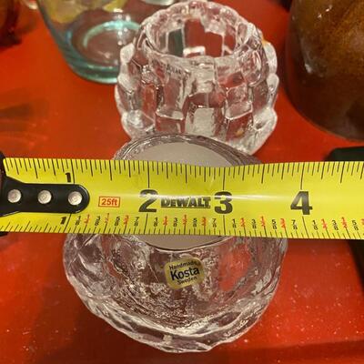 Set of two Kosta Boda votive holders