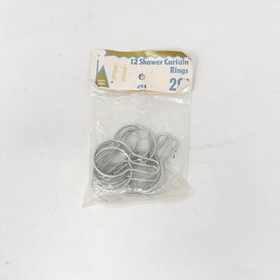 VINTAGE CHROME SHOWER CURTAIN RINGS (12)