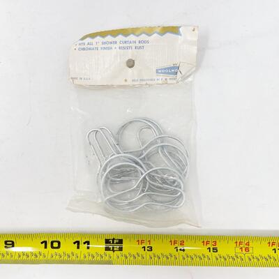 VINTAGE CHROME SHOWER CURTAIN RINGS (12)