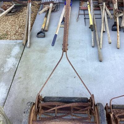 antique reel push mower