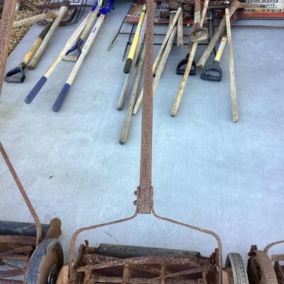 antique reel push mower