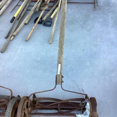 antique reel push mower