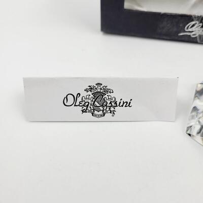 OLEG CASSINI CRYSTAL CUT HALF ROUND VOTIVE