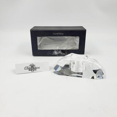 OLEG CASSINI CRYSTAL CUT HALF ROUND VOTIVE