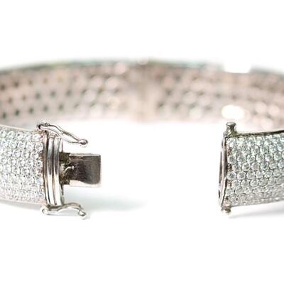 Sterling Gemstone Bracelet Cuff