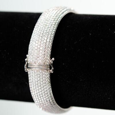 Sterling Gemstone Bracelet Cuff