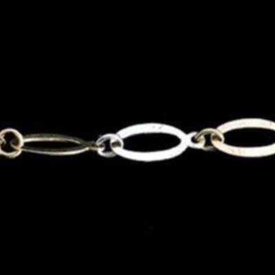 10k Yellow, Rose & White Gold Chain Link Bracelet