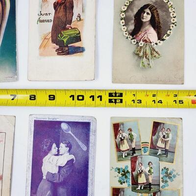 EARLY PEOPLE POSTCARDS 6 PC