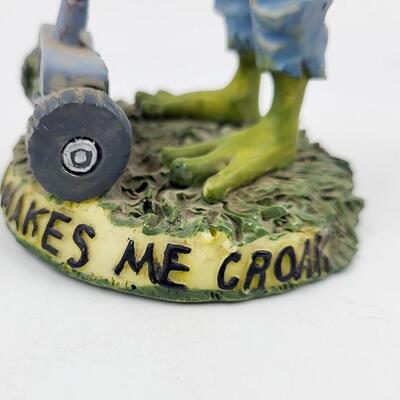 FROG LAWNMOWING FIGURINE