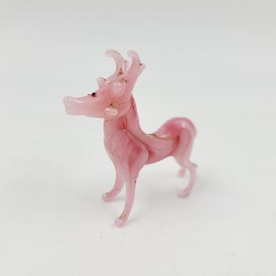 MINIATURE PINK GLASS DEER?