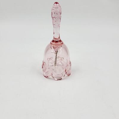 LIGHT PINK GLASS BOWS BELL