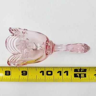LIGHT PINK GLASS BOWS BELL
