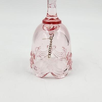 LIGHT PINK GLASS BOWS BELL
