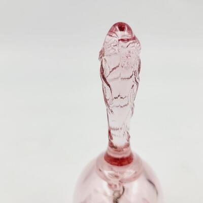 LIGHT PINK GLASS BOWS BELL