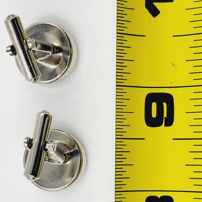 MATERIAL & SILVER TONED CUFF LINKS