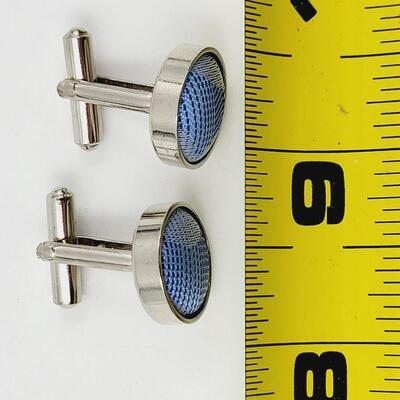 MATERIAL & SILVER TONED CUFF LINKS