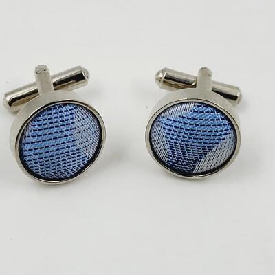 MATERIAL & SILVER TONED CUFF LINKS
