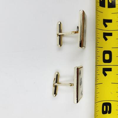 VINTAGE CARD OF ACE GOLD TONED CUFF LINK