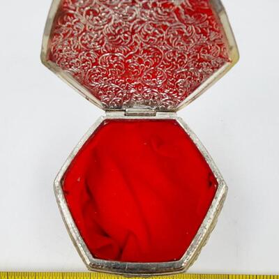 VINTAGE SILVER TONED JAPAN JEWELRY/ TRINKET BOX