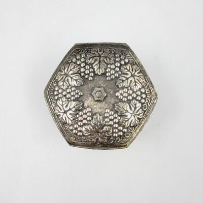 VINTAGE SILVER TONED JAPAN JEWELRY/ TRINKET BOX