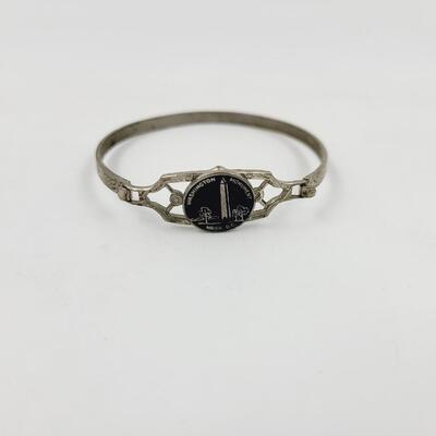 VINTAGE SILVER TONED WASHINGTON MONUMENT BRACELET