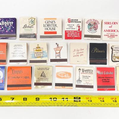 VINTAGE ASSORTED MATCHBOOKS - RESTAURANTS