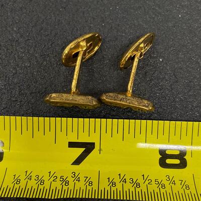 VINTAGE KNIGHT & SWORDS GOLD-TONED CUFF LINKS
