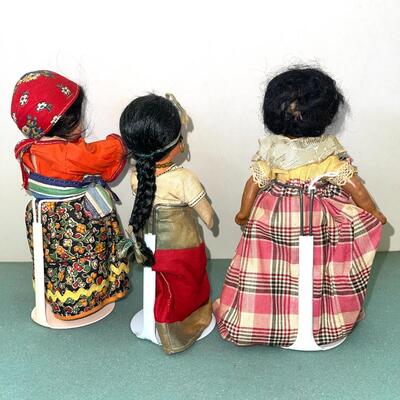 AA  3 ANTIQUE ETHNIC DOLLS