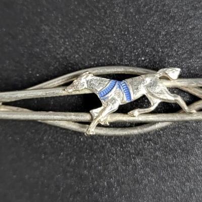 SILVER TONED HORSE TIE CLIP