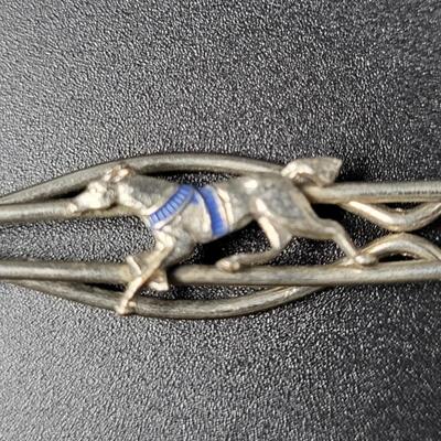 SILVER TONED HORSE TIE CLIP