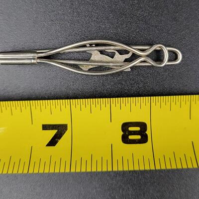 SILVER TONED HORSE TIE CLIP