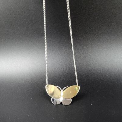 AVON 2 TONED BUTTERFLY NECKLACE