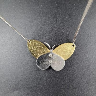 AVON 2 TONED BUTTERFLY NECKLACE
