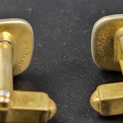 RED AND GOLD TONED CUFF LINKS - BRANDED