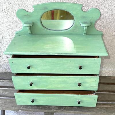 AA  ANTIQUE WOOD PAINTED DOLL DRESSER