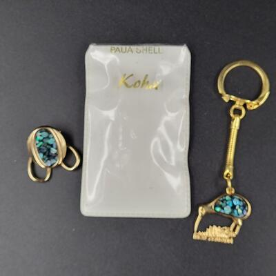 PAUA SHELL KUNA KEY CHAIN & CLIP