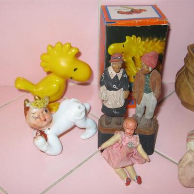 MS Tiny Toy Lot Dolls Elf Pixie Wooden Shoe Hopping Woodstock Liberty Pencil Sharpener