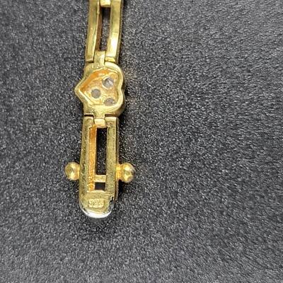 .925 UNDER GOLD TONED HEART SETA BRACELET