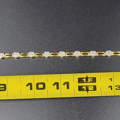 .925 UNDER GOLD TONED HEART SETA BRACELET