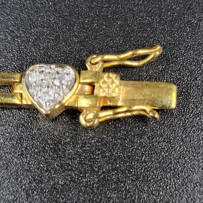 .925 UNDER GOLD TONED HEART SETA BRACELET