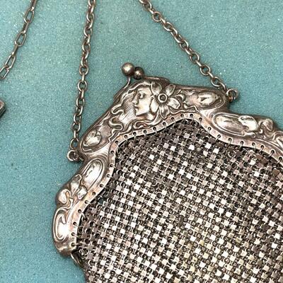 AA  3 ANTIQUE BEADED & MESH ART NOUVEAU BAGS AS IS