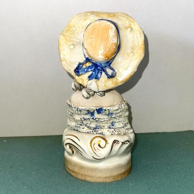 AA VINTAGE MARBLE TABLE CLOCK & LADY FIGURINE BY CORDEY