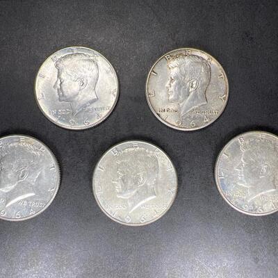 1964 Kennedy Half Dollar Lot of 5