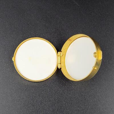 GOLD TONED METAL PILL CASE