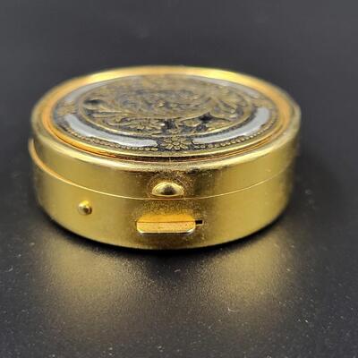 GOLD TONED METAL PILL CASE