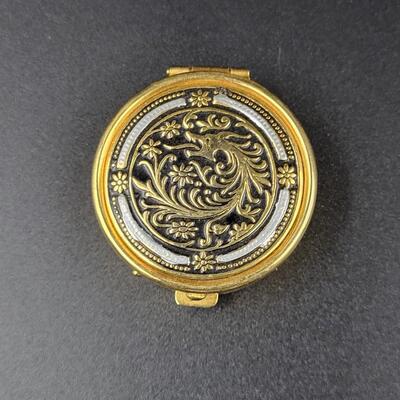 GOLD TONED METAL PILL CASE