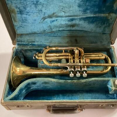 trumpet with case