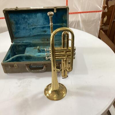 trumpet with case