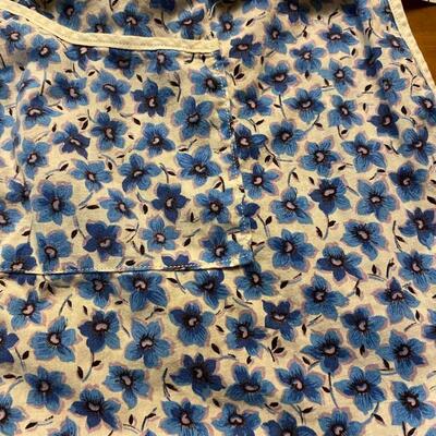 blue and white apron smock small-maybe a child size, handmade