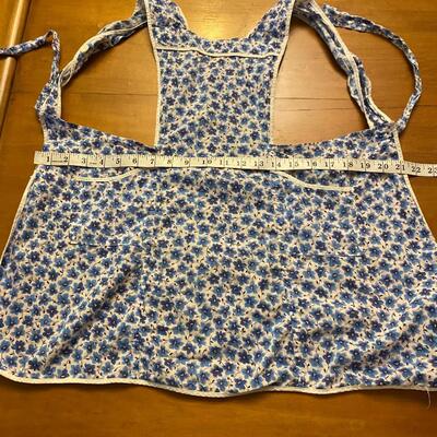 blue and white apron smock small-maybe a child size, handmade